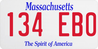 MA license plate 134EB0