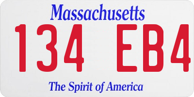 MA license plate 134EB4