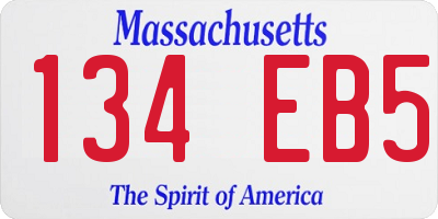 MA license plate 134EB5
