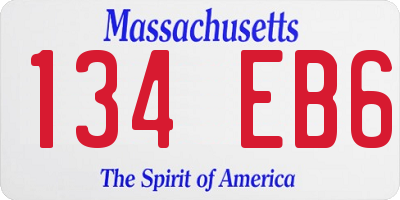 MA license plate 134EB6
