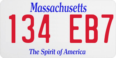 MA license plate 134EB7