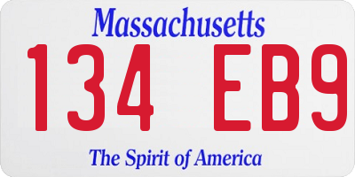 MA license plate 134EB9
