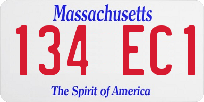 MA license plate 134EC1
