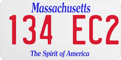 MA license plate 134EC2