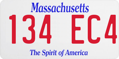 MA license plate 134EC4