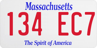 MA license plate 134EC7