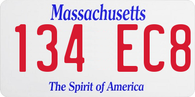 MA license plate 134EC8