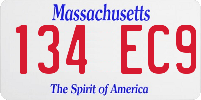 MA license plate 134EC9