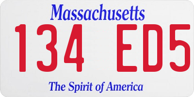 MA license plate 134ED5