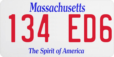MA license plate 134ED6