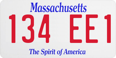 MA license plate 134EE1