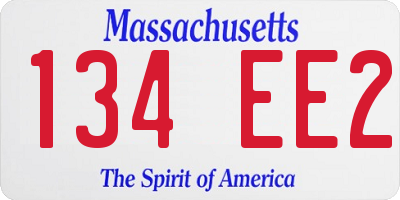 MA license plate 134EE2