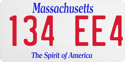 MA license plate 134EE4