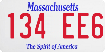 MA license plate 134EE6