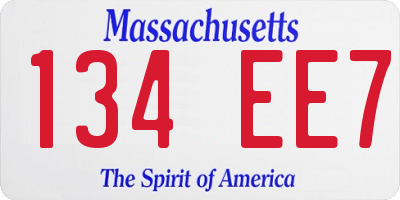 MA license plate 134EE7