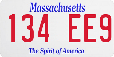 MA license plate 134EE9
