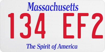 MA license plate 134EF2