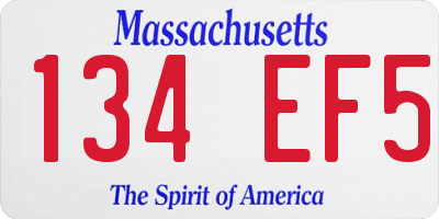 MA license plate 134EF5