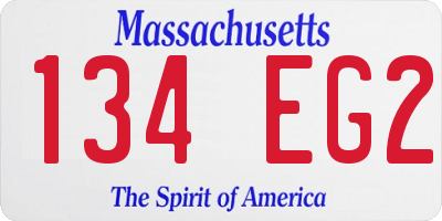 MA license plate 134EG2