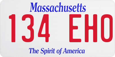 MA license plate 134EH0