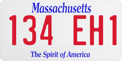 MA license plate 134EH1