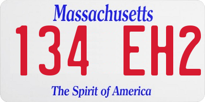 MA license plate 134EH2