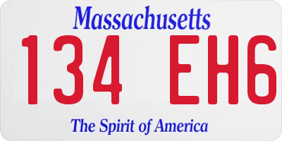 MA license plate 134EH6