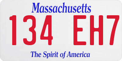 MA license plate 134EH7