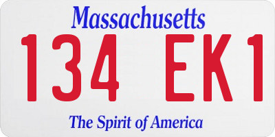 MA license plate 134EK1