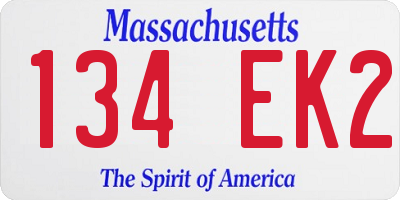 MA license plate 134EK2