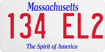MA license plate 134EL2