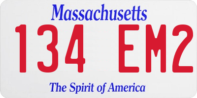 MA license plate 134EM2