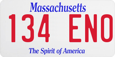 MA license plate 134EN0