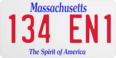 MA license plate 134EN1
