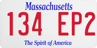 MA license plate 134EP2
