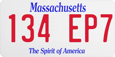 MA license plate 134EP7
