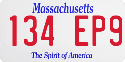 MA license plate 134EP9