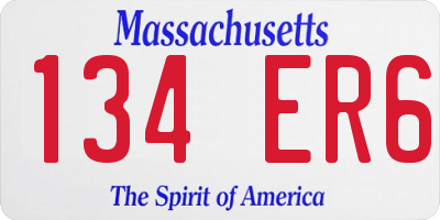 MA license plate 134ER6