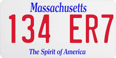 MA license plate 134ER7