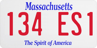 MA license plate 134ES1