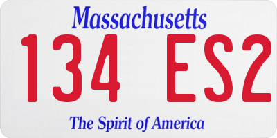 MA license plate 134ES2