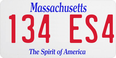 MA license plate 134ES4