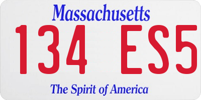 MA license plate 134ES5