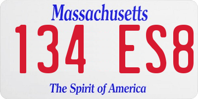 MA license plate 134ES8