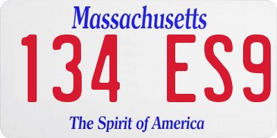 MA license plate 134ES9