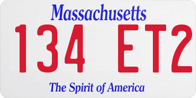 MA license plate 134ET2