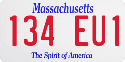 MA license plate 134EU1