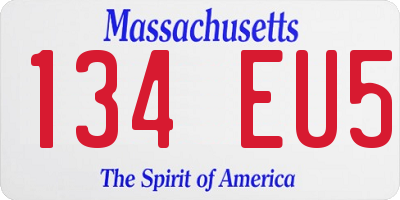 MA license plate 134EU5