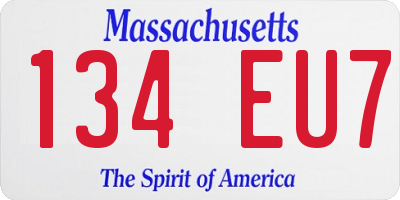 MA license plate 134EU7