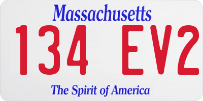 MA license plate 134EV2